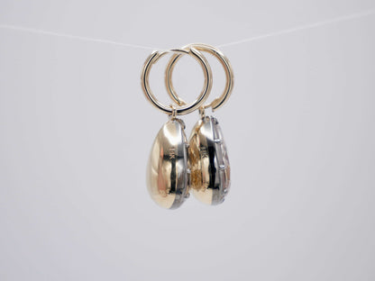 Pear Shaped Moissanite Georgian Victorian Earrings, view 3