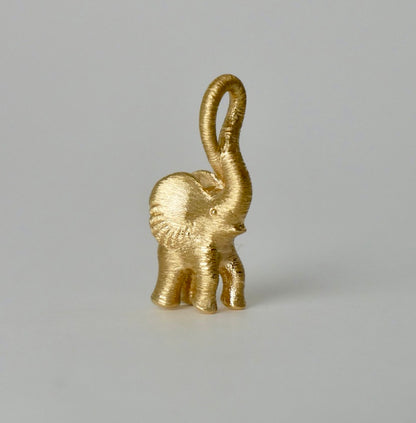 Diamond Small Elephant Pendant Charm, 18K Gold, view 5