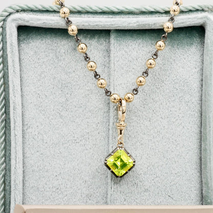 Georgian Victorian Cushion Cut Lumogarnet Ball Chain Pendant, view 4