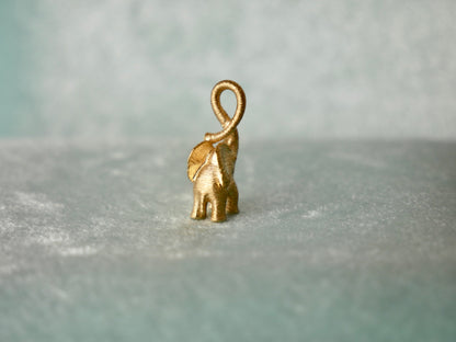 Diamond Small Elephant Pendant Charm, 18K Gold, view 3