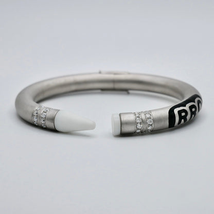 Customizable Crayon Bracelet with Porcelain and Moissanites