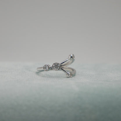 Cancer Constellation Ring with Lab Diamonds, view 4