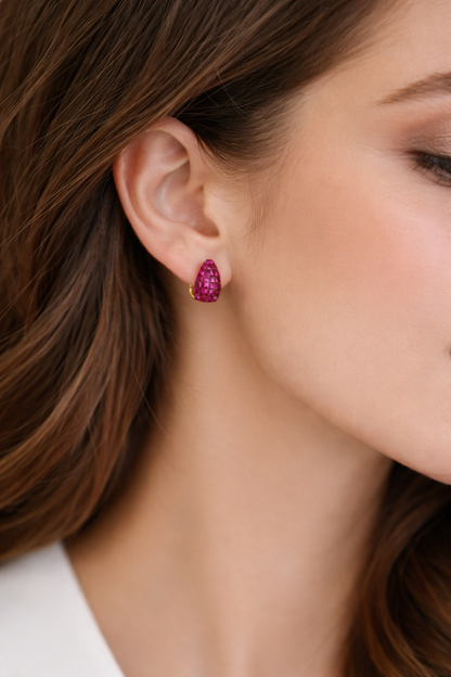 Reversible Carré-Cut Natural Ruby, 18K Gold, view 5