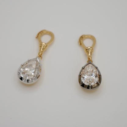 Georgian Victorian Moissanite Pear Art Deco Ball Chain Pendant