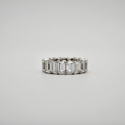 Emerald Cut Moissanite Eternity Band, view 2