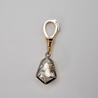 Georgian Victorian Ball Chain Kite Lab Diamond or Moissanite Pendant, view 2
