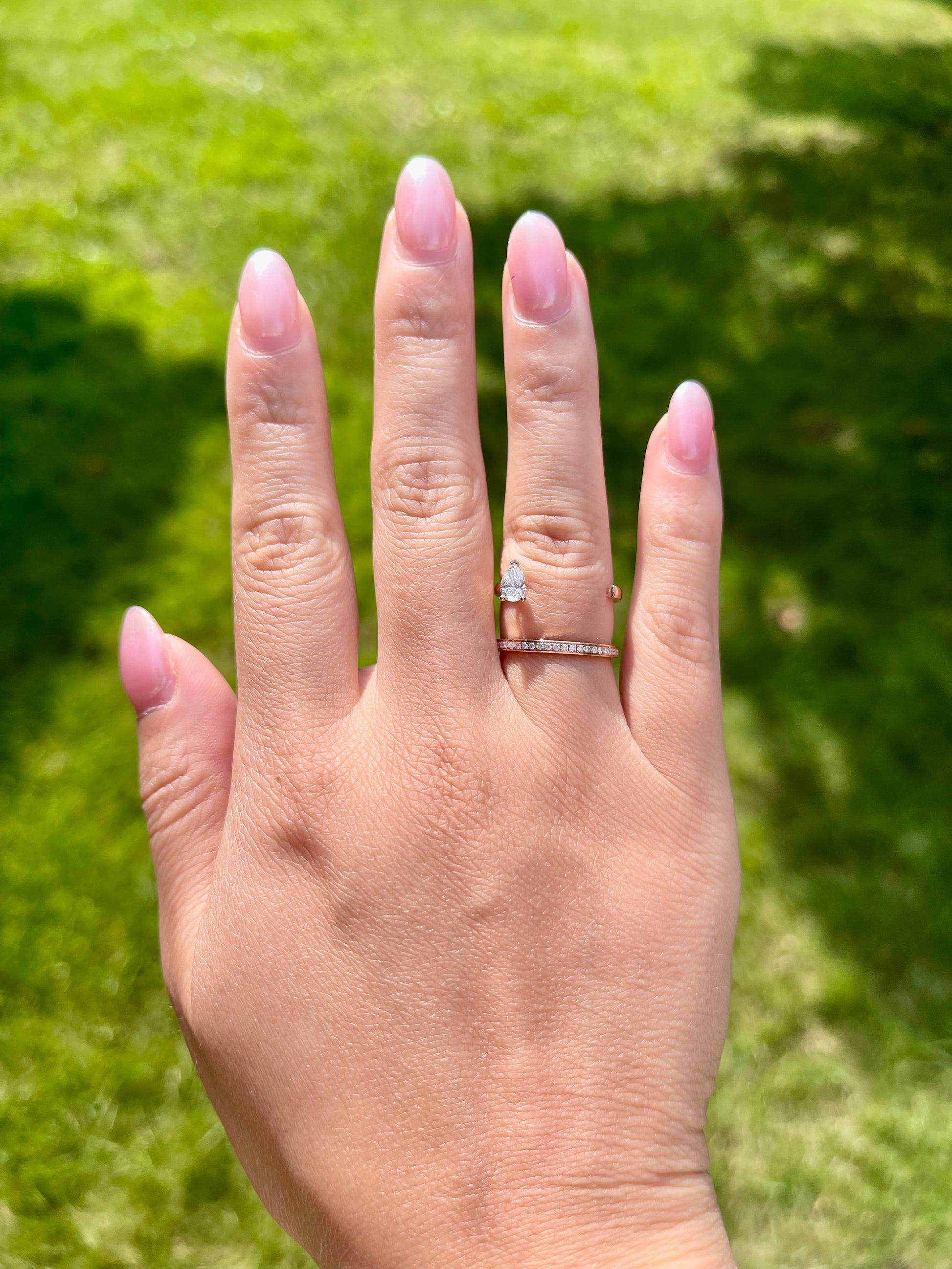 Repossi Serti Sur Vide Ring Rose Gold with Pear Diamond