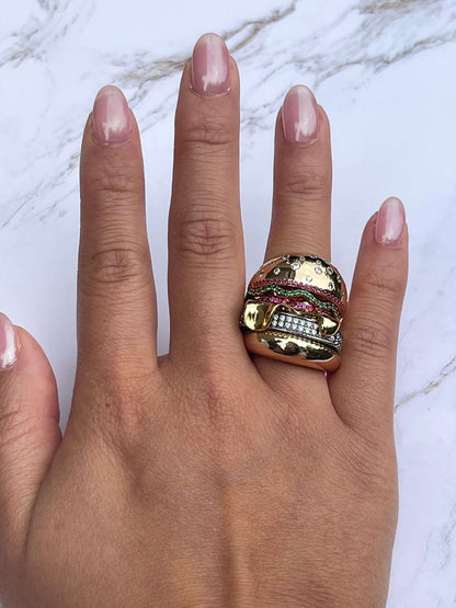 Stacked Hamburger Ring, Gold Filled, view 8