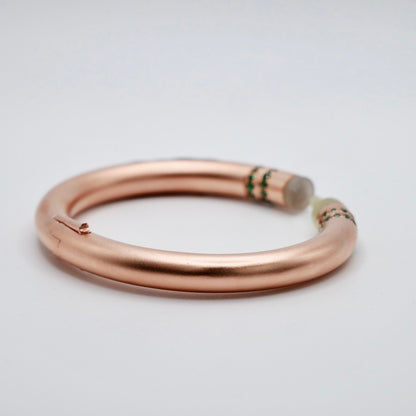 Customizable Crayon Bracelet with Nephrite and Lab Emeralds, Gold Filled, view 8