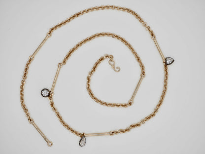 Belcher Bar Necklace with Lab Diamonds, view 8