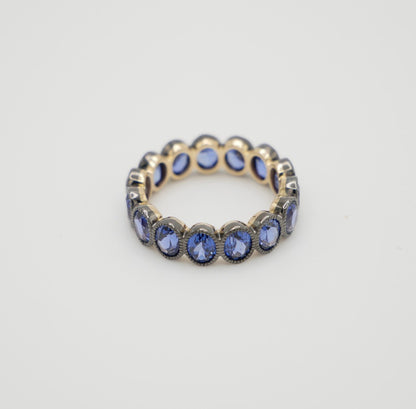 Eternity Band with Oval Sapphires in Milligrain Setting, view 3