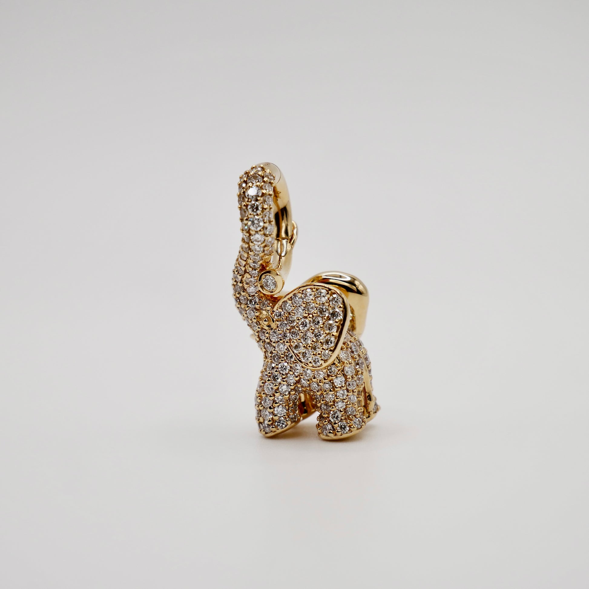 18K Yellow Gold Pave Diamond Medium Elephant Pendant Charm | Ole Lynggaard Copenhagen style | Tamara Kalinic jewelry | nature inspired fine jewelry | by Disco Marshmallow