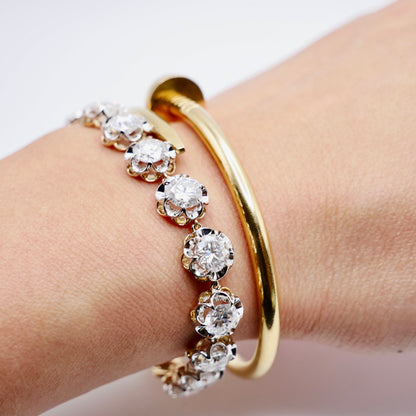 Scalloped Tennis Bracelet with 10- of Round Moissanites, view 10