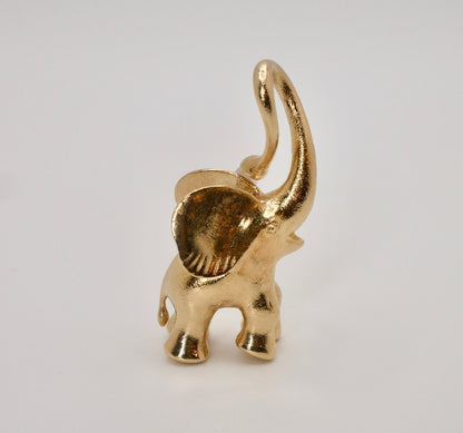 Diamond Large Elephant Pendant Charm, 18K Gold, view 6