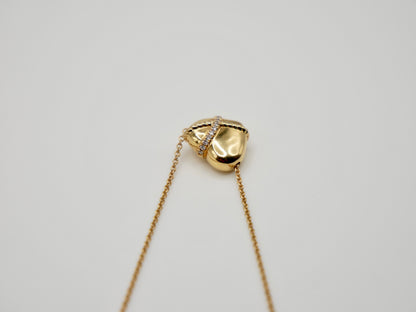 Moissanite Sculpted Heart Rope Chain Necklace, 18K Gold, view 3