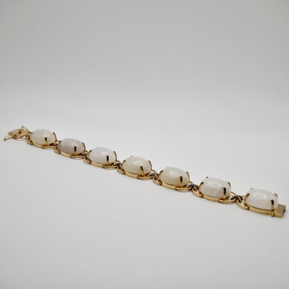 Pebble Cabochon Sicilian Moonstone/Amethyst/Citrine and Moissanite Rope Bracelet, view 3