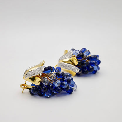 Sapphire Grape Earrings, view 3