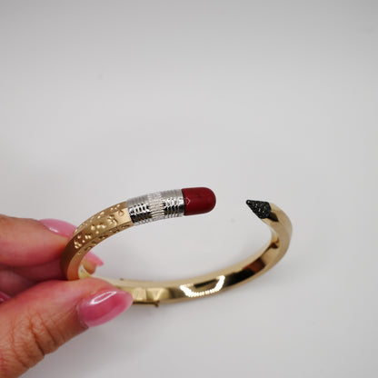 Bitten Pencil Bangle with Moissanite and Jasper, view 6