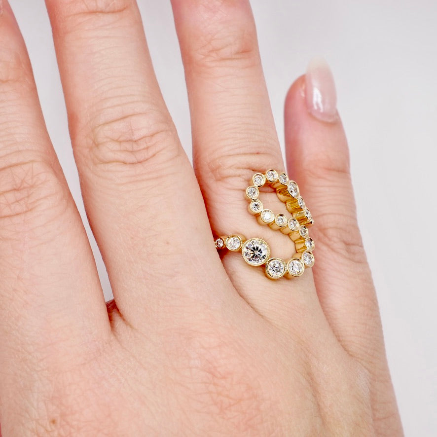 18K Alphabet Embrace Ring (Q-X) | Sophie Bille Brahe style | Rihanna jewelry | Emma Watson jewelry | Scandinavian minimalist jewelry | by Disco Marshmallow