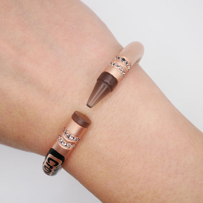 Customizable Crayon Bracelet with Grey Agate and Moissanites, Gold Filled, view 10