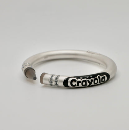 Customizable Crayon Bracelet with Grey Agate and Moissanites, Gold Filled, view 4