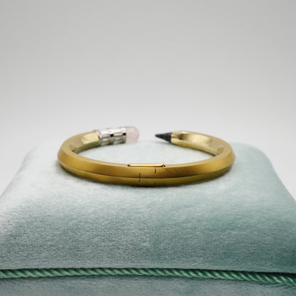 Pencil Bangle with Moissanite and Pink Nephrite, view 7