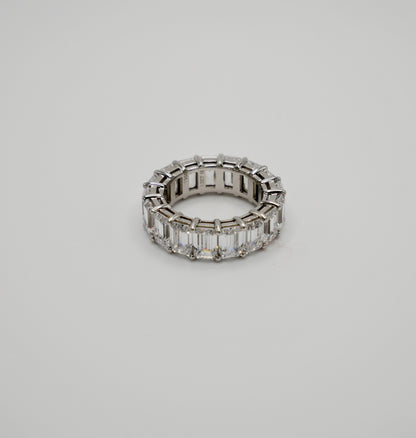 Emerald Cut Moissanite Eternity Band
