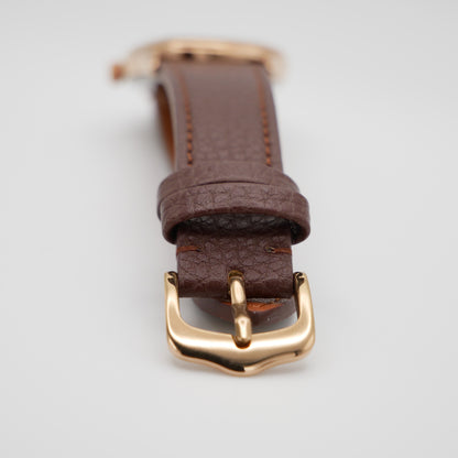 Men's Gold and Brown Leather Strap Barrel Vintage Inspired Watch, view 10