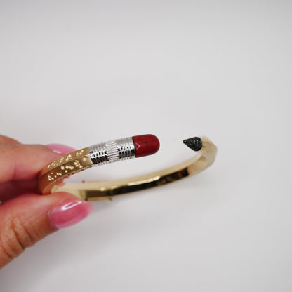 Bitten Pencil Bangle with Moissanite and Jasper, view 2