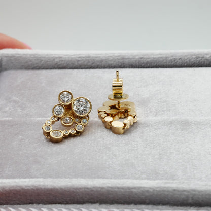 Constellation Drop Earrings with Lab Grown Diamonds or Moissanites, 18K Gold, view 7