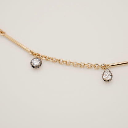 Belcher Bar Necklace with Lab Diamonds, view 4