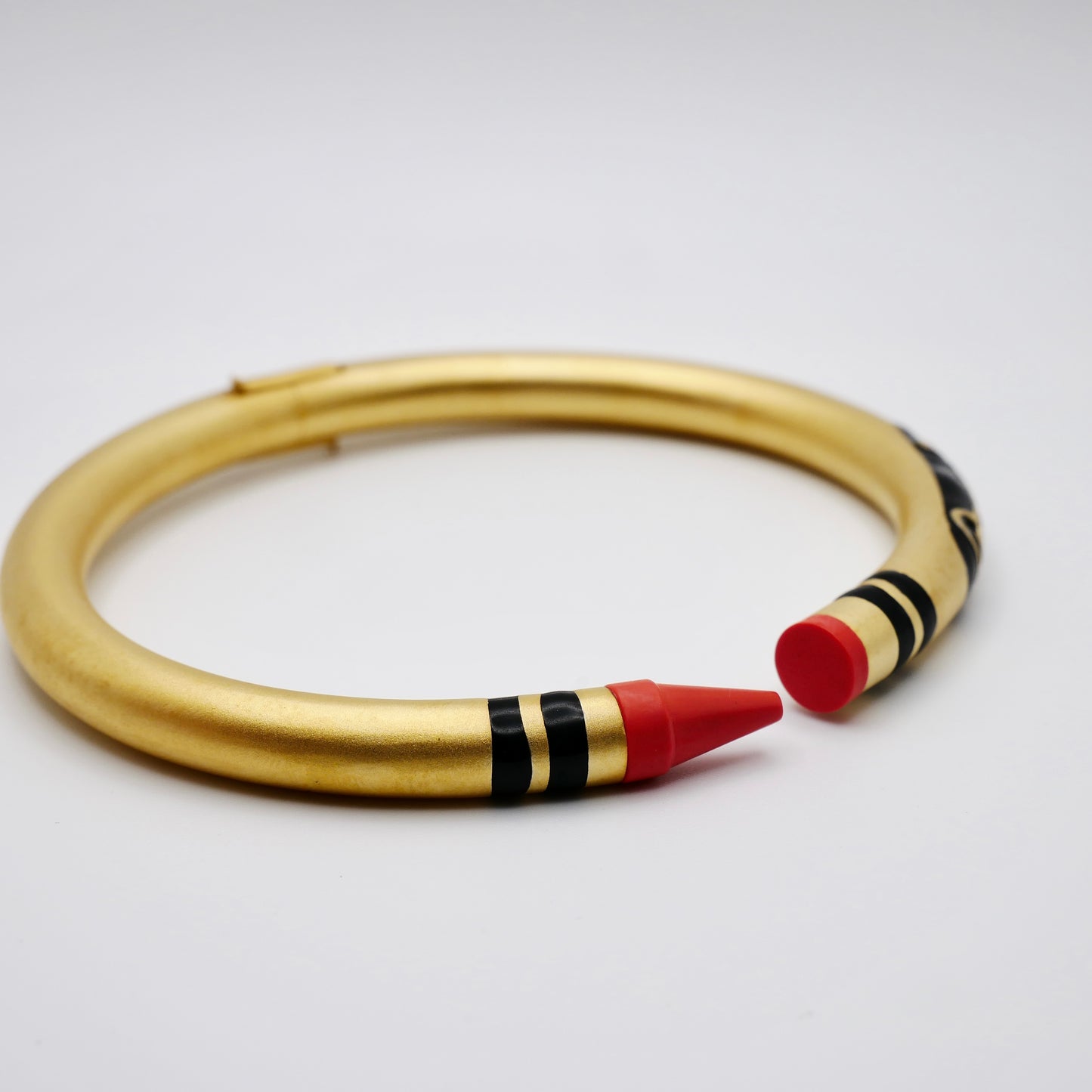 Customizable Crayon Bracelet with Orange Coral Tips and Black Accents