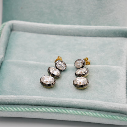 Triple Oval Stud Earrings, view 8