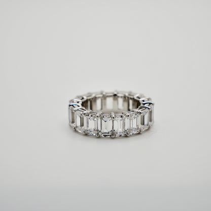 Emerald Cut Moissanite Eternity Band, view 4