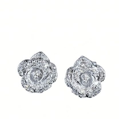 Diamond Bloom Studs, 18K Gold
