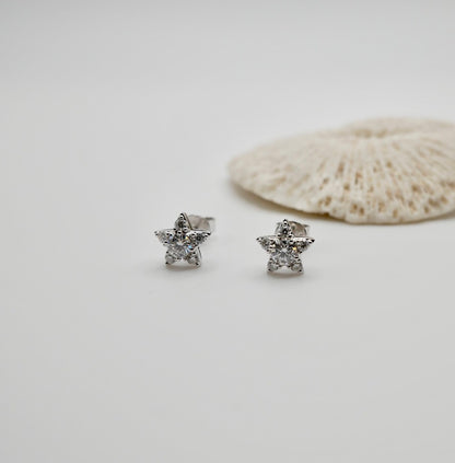Moissanite Star Stud Earrings, view 6