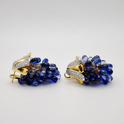 Sapphire Grape Earrings, view 5
