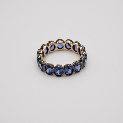 Eternity Band with Oval Sapphires in Milligrain Setting, view 2