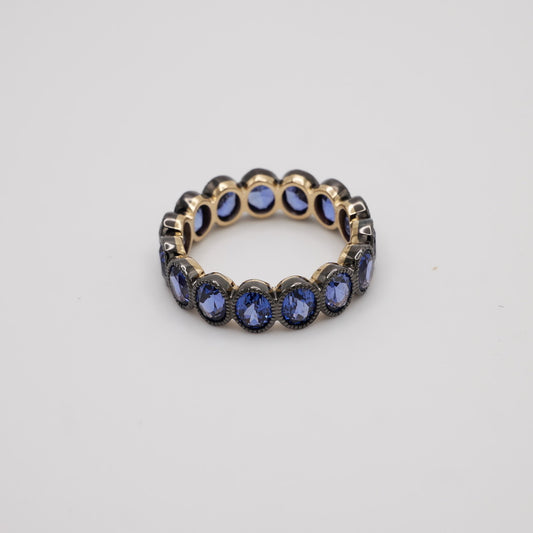 Eternity Band with Oval Sapphires in Milligrain Setting, view 2