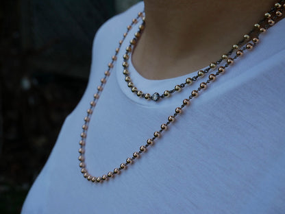 Georgian Victorian Art Deco Ball Sphere Chain Necklace, 4 mm, view 10