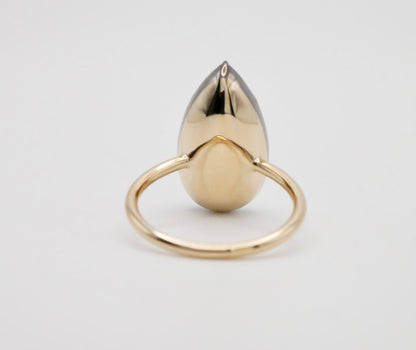Georgian Victorian Pear Emerald Ring Setting, 14K Gold, view 5