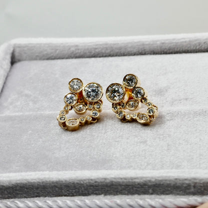 Constellation Drop Earrings with Lab Grown Diamonds or Moissanites, 18K Gold, view 5