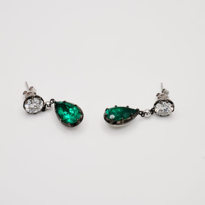 Multi-Shape Georgian Victorian Gold Earrings, 14K Gold, view 4
