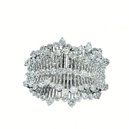 Diamond Lace Wave Ring, 18K Gold, view 2