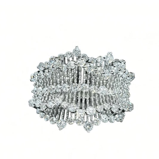 Diamond Lace Wave Ring, 18K Gold, view 2