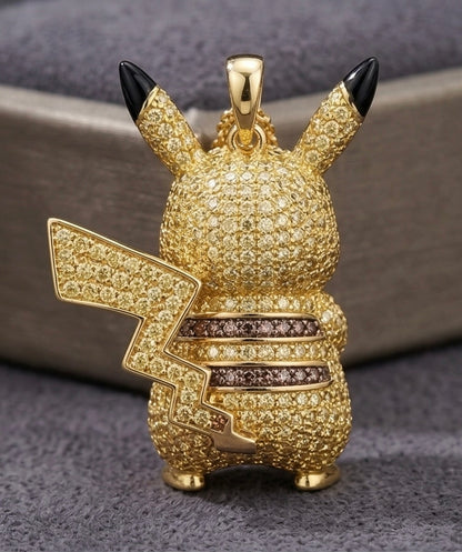 Pikachu Pokemon Pendant Charm Moissanite, view 3
