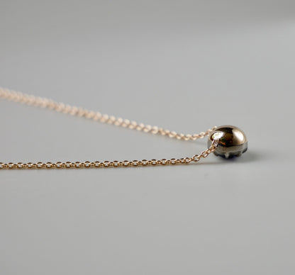 Round Lab Sapphire Georgian Victorian Gold Necklace, 18K Gold, view 7