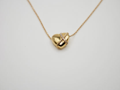 Moissanite Sculpted Heart Rope Chain Necklace, 18K Gold, view 2