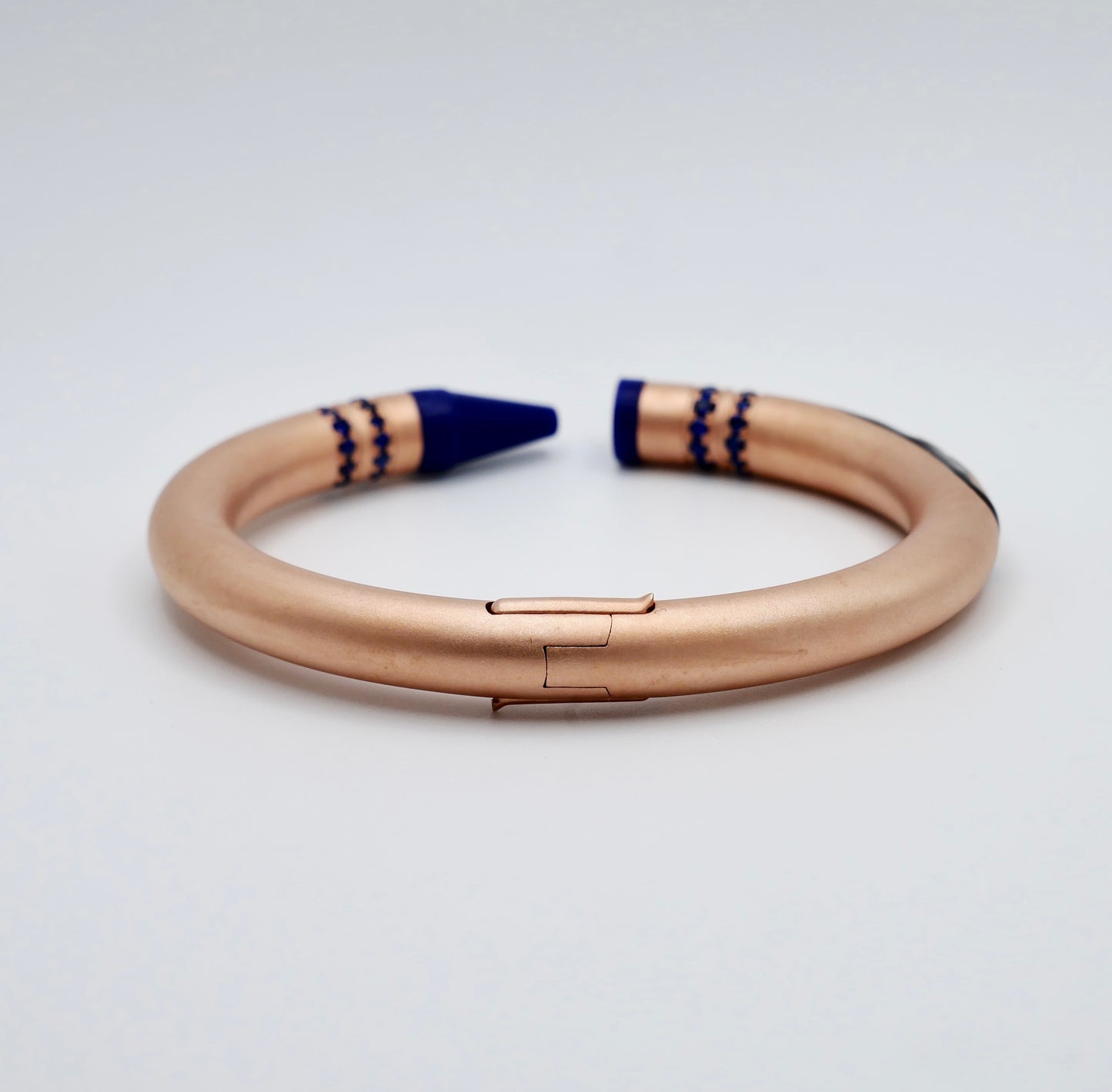 Customizable Crayon Bracelet with Blue Lapis and Blue Moissanites