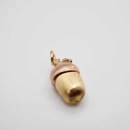 Diamond Acorn Pendant, 18K Gold, view 2